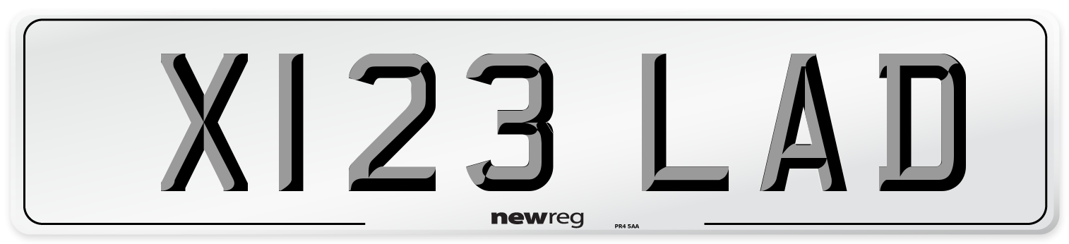 X123 LAD Number Plate from New Reg